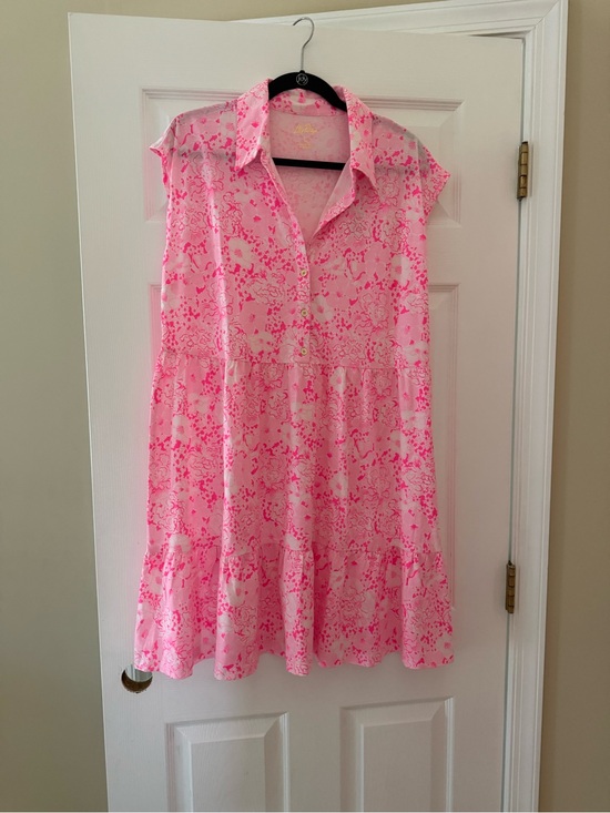 Lilly Pulitzer Dresses & Skirts - Lilly Pulitzer Pink Floral Button-Tier Mini Dress